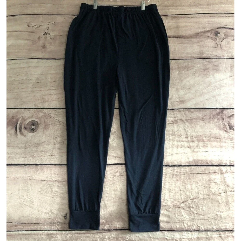 True Religion Loungewear Pants Mens M Blue Drawstring Logo Jogger Sweatpants